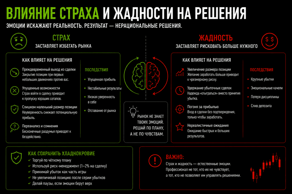 влияние страха и жадности