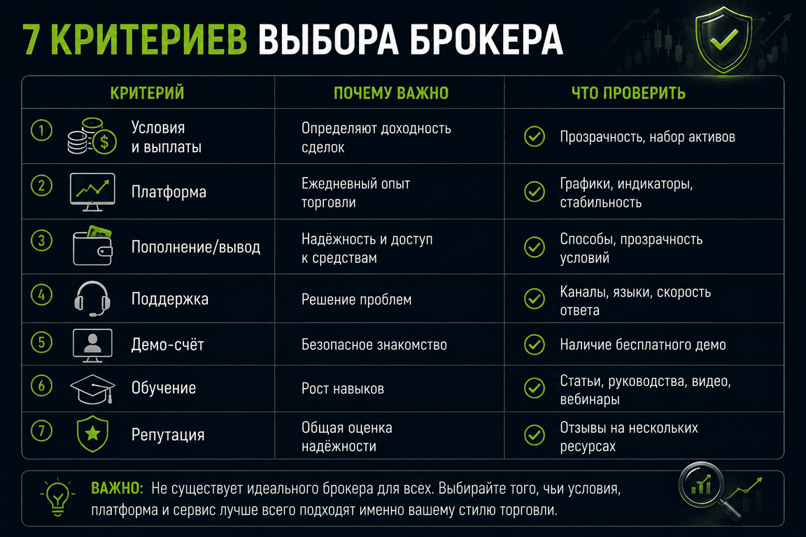7 критериев выбора брокера