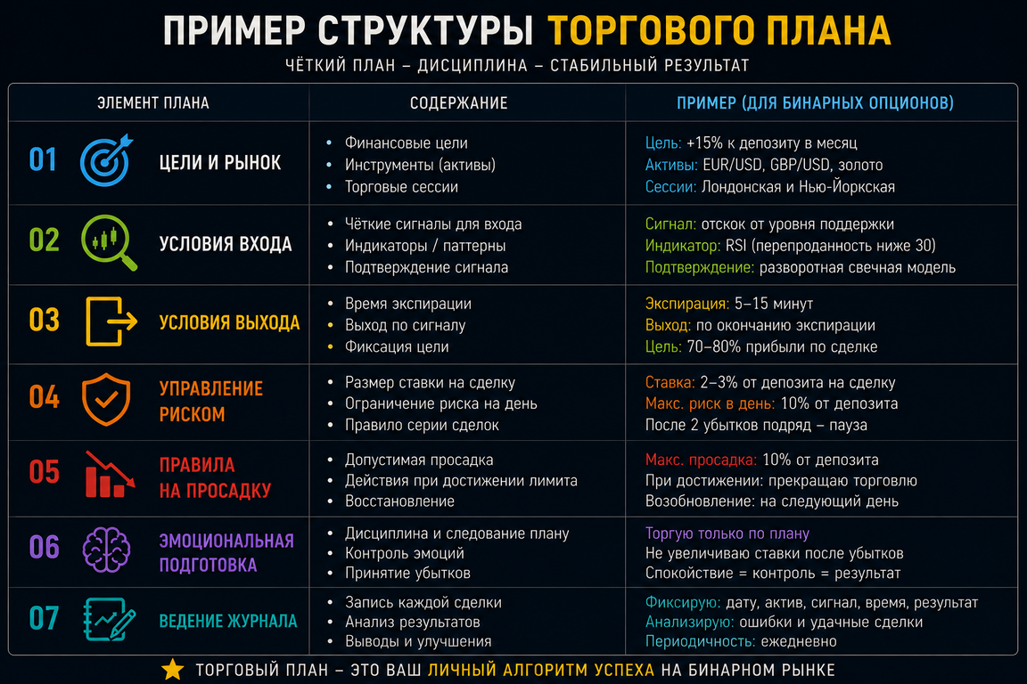 пример структуры торгового плана