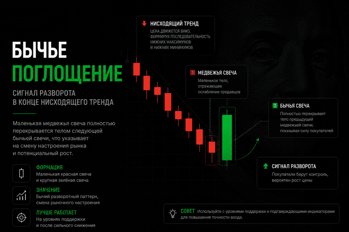 свечный паттерн Бычье поглощение