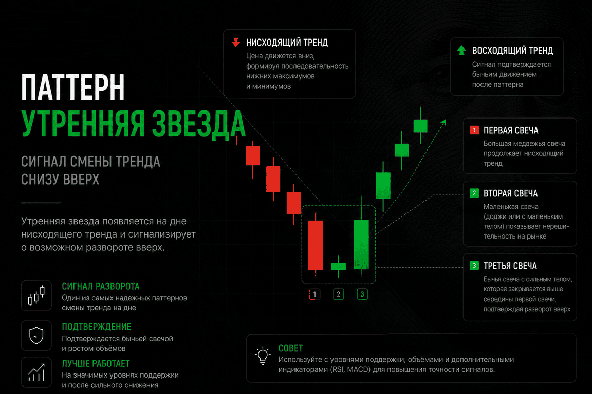 свечный паттерн утренняя звезда